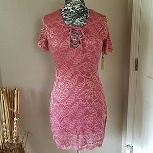 Liberty Love pink lace dress, size S